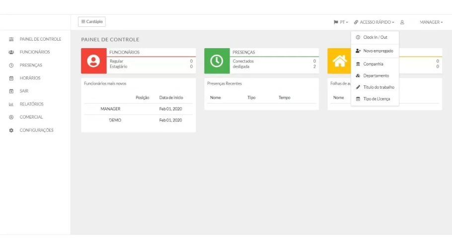 Sistema De Relógio De Ponto Para Funcionários