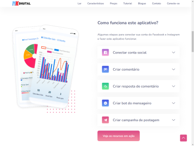 Plataforma de AI Chatbot Integrada para Facebook, Instagram, E-commerce, e Marketing de Mídia Social (SaaS) 7