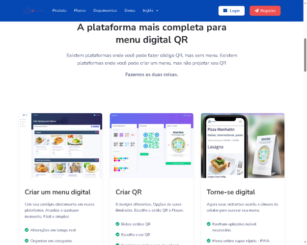 Cardápio Digital QR  SAAS
