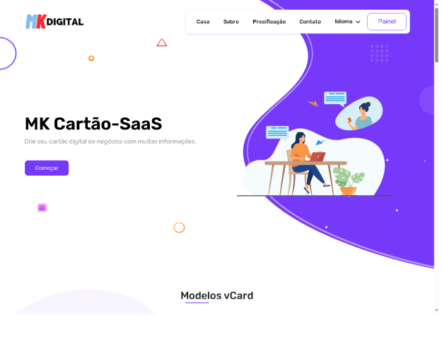 Construtor de Cartões de Visita Digital SaaS
