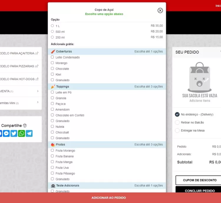 Sistema De Delivery Multicardápios Com Integração Whatsapp