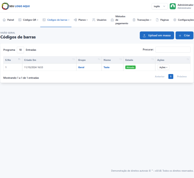 Sistema Gerador Qr Code + Código De Barras Saas