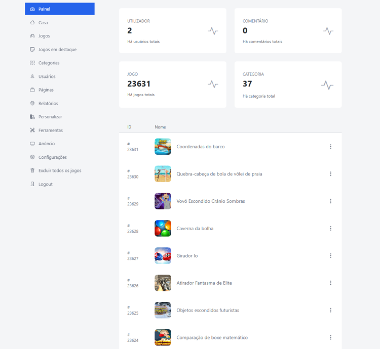 Sistema Para Portal De Jogos Php