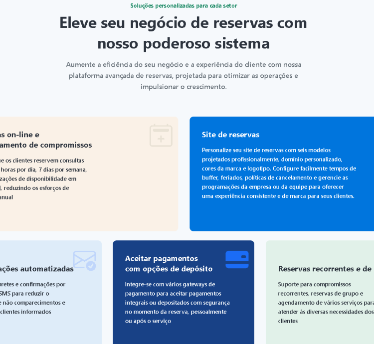 Sistema Para Reserva De Serviços Multinegócios Saas
