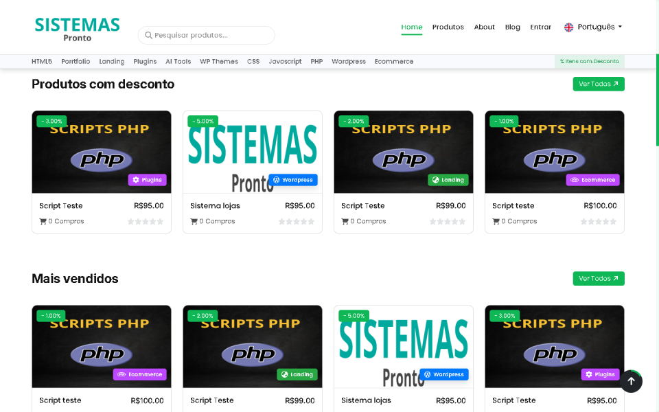 Script Completo Marketplace para Scripts e Códigos