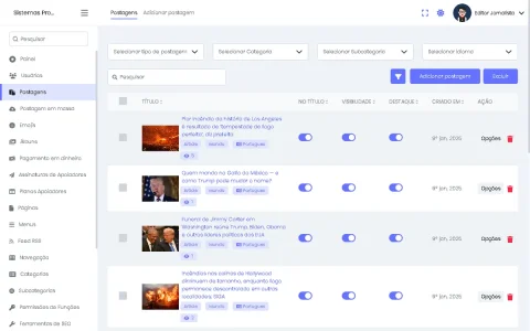Portal de Notícias PHP CMS Laravel 5