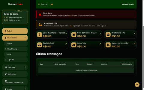 Sistema Completo de Investimento HYIP