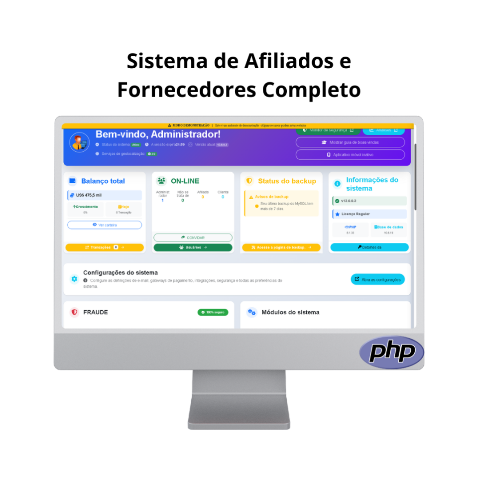 Sistema de Afiliados e Fornecedores Completo
