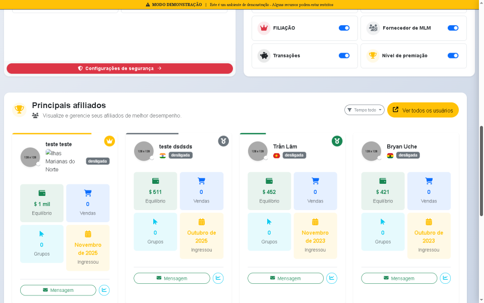Sistema de Afiliados e Fornecedores Completo