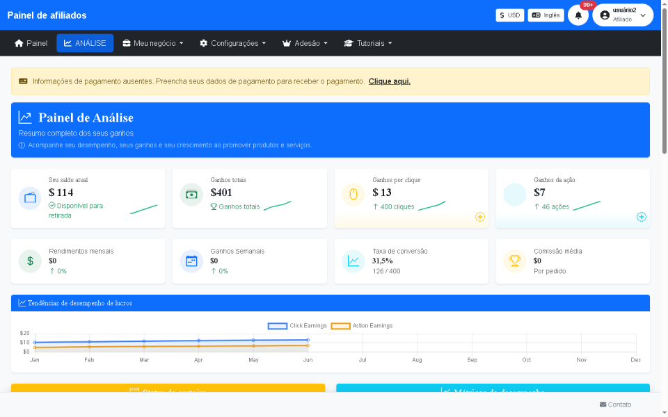 Sistema de Afiliados e Fornecedores Completo
