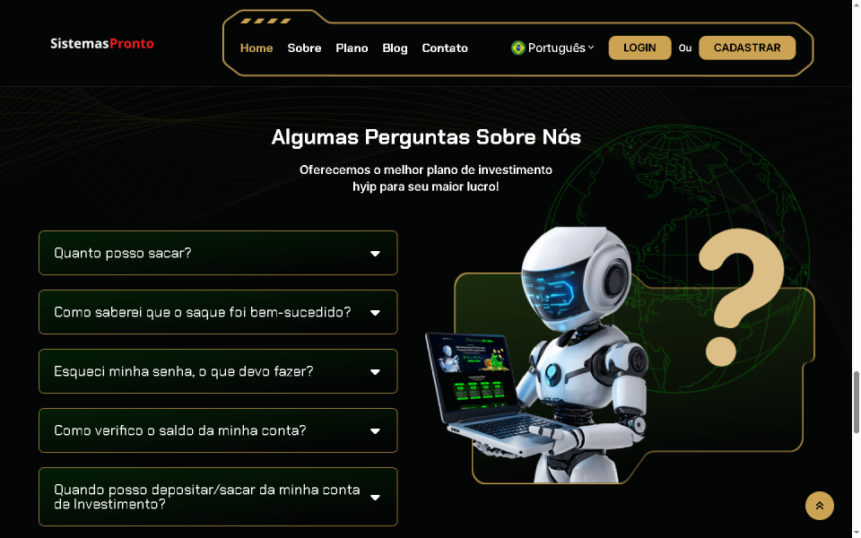 Sistema Completo de Investimento HYIP