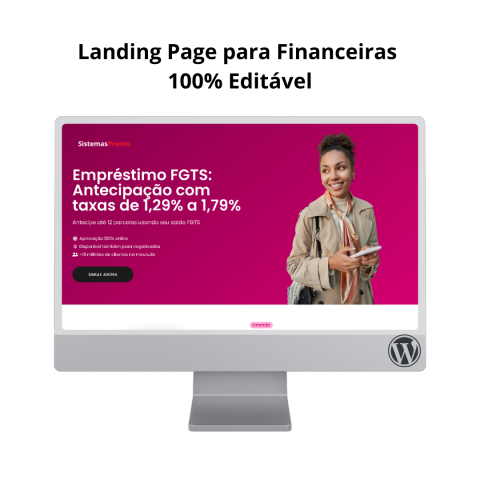 Landing Page para Financeiras WordPress 100% Editável