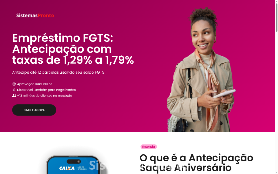 Landing Page para Financeiras WordPress 100% Editável